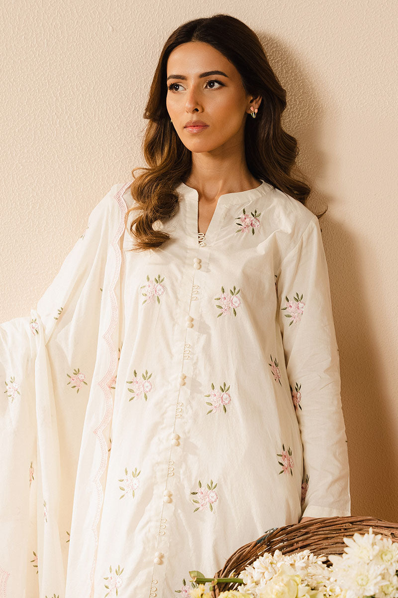 Elegant Ivory Charm 2-Piece Set (Shirt & Dupatta) - Perfect for Weddings, Parties & Festive Occasions