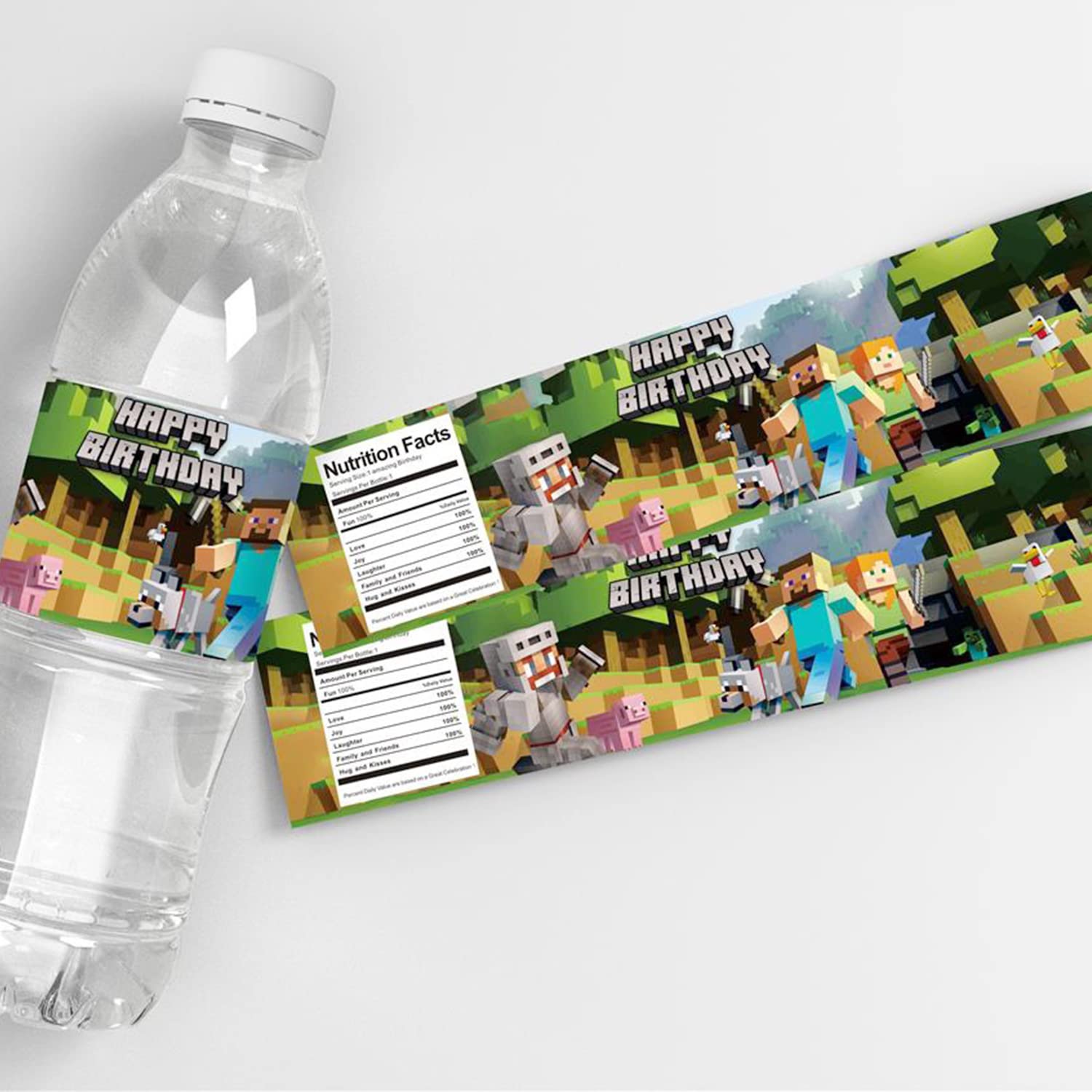 24Pcs WDSJ Themed Birthday Party Water Bottle Labels - Personalized Drink Stickers for Birthday Decorations, Friends Party Supplies - Perfect for Baby Showers, Kids Parties & Special Events