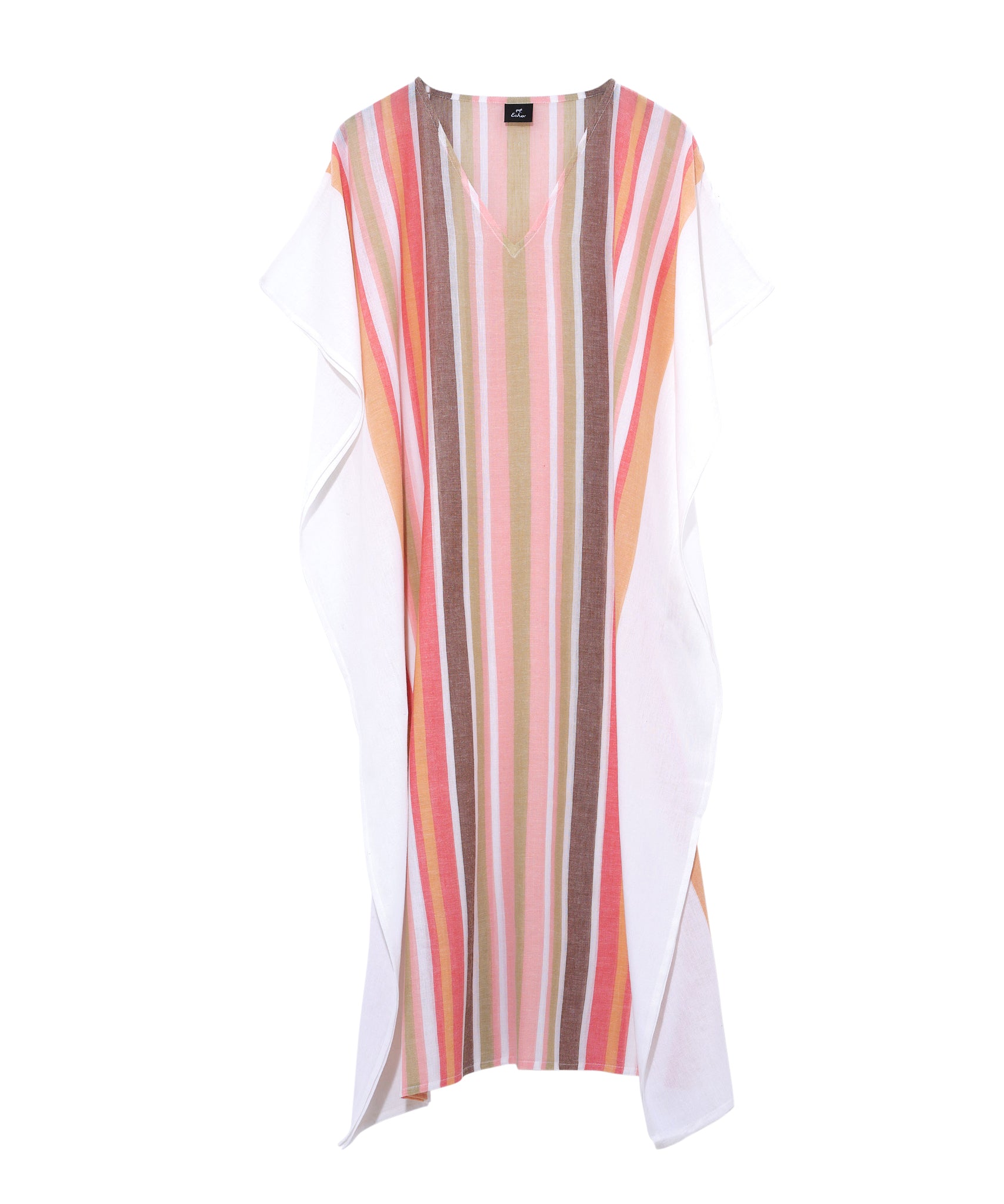 Stylish Tropic Stripe Maxi Caftan Dress for Women - Lightweight Summer Beach Cover Up, Poolside Lounge & Vacation Wear