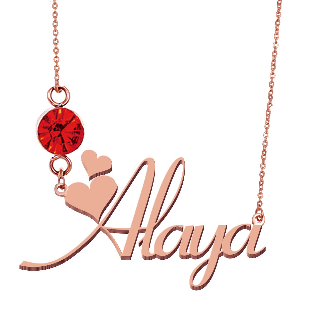 Personalized Name Necklace with Birthstone - Custom Engraved Jewelry Gift for Women, Mom, Wife - Perfect for Birthday, Anniversary, Valentine's Day & Special Occasions