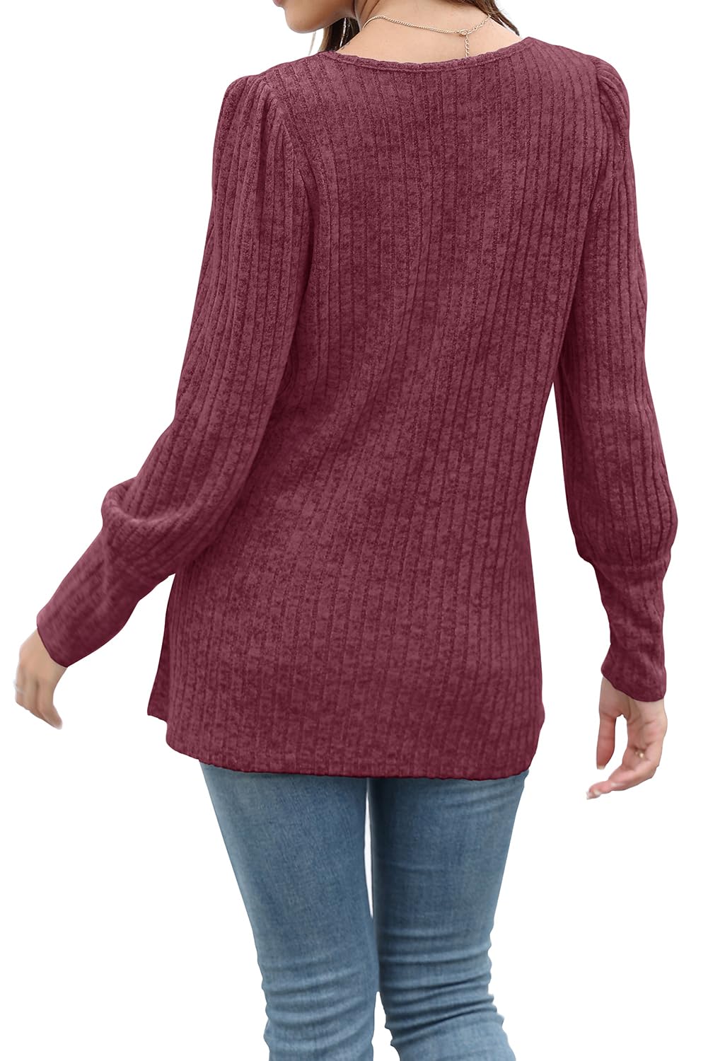 WIHOLL Women's Square Neck Sweater - Fall Fashion Casual & Dressy Tops 2023 | Perfect for Office Wear, Date Nights & Autumn Layering