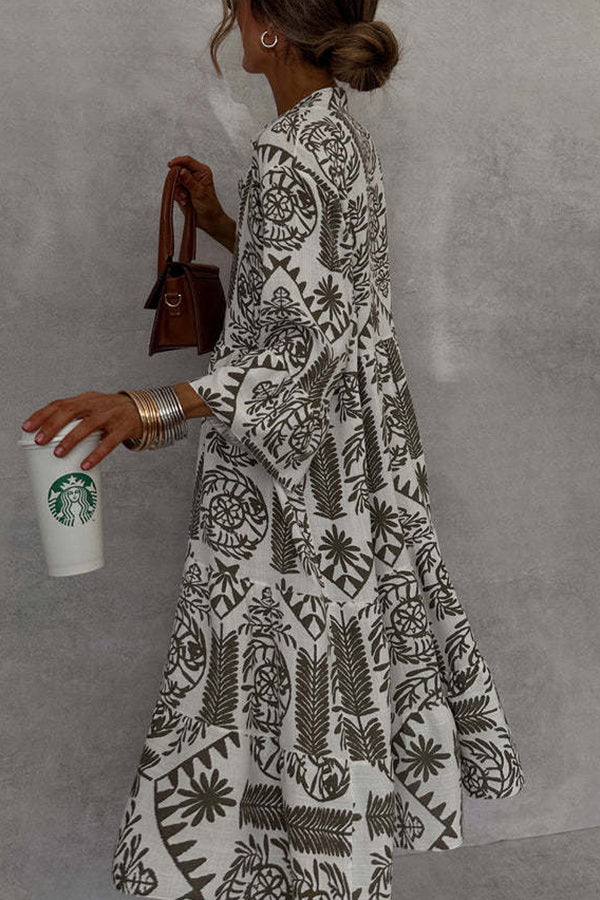 Stylish Printed V-Neck Bell Sleeve Mini Dress for Women | Flowy Summer Party Outfit | Perfect for Date Night, Beach Vacation & Casual Wear