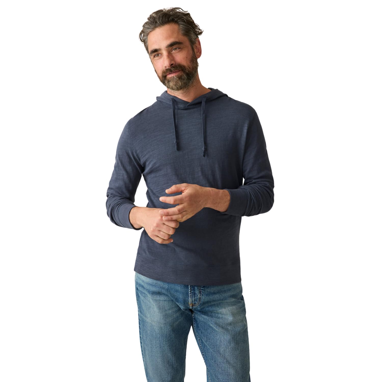 Faherty Men's Sunwashed Slub Hoodie - Soft Cotton Pullover Sweatshirt for Casual Wear & Outdoor Activities | Perfect for Lounging, Travel & Cool Weather