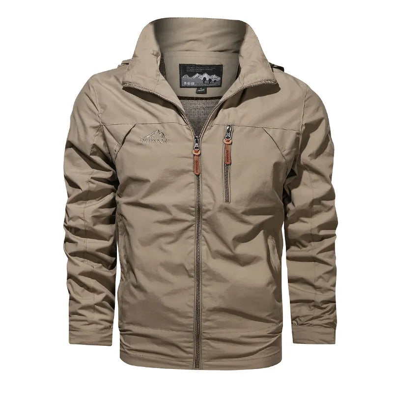 Men's Windproof Hooded Jacket - Breathable Outdoor Windbreaker Coat for Camping, Fishing & Tactical Use | Military Style Casual Jacket (Size 5XL) | Perfect for Hiking, Travel & Adventure Activities