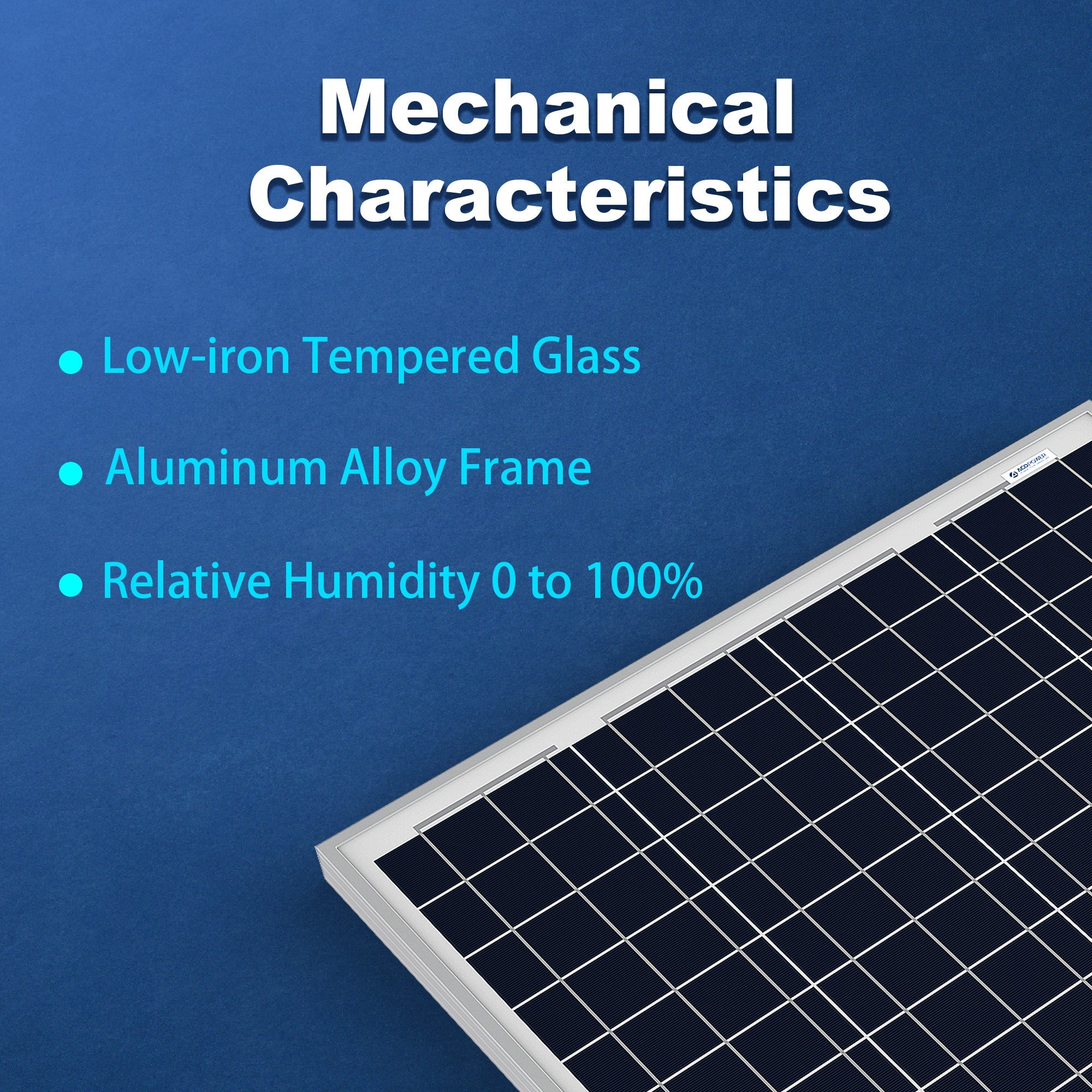 Acopower 50W Monocrystalline Solar Panel - High Efficiency Portable Solar Module for Camping, RV, and Off-Grid Power