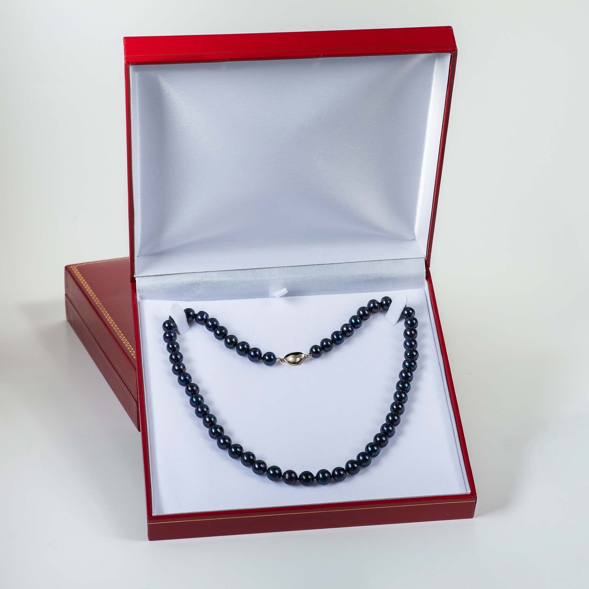 II ROUND PEARL II Genuine Black Cultured Freshwater Pearl Necklace - Sterling Silver Jewelry for Women & Men | Elegant Wedding, Anniversary & Birthday Gift | Perfect for Formal Events, Date Nights & Special Occasions