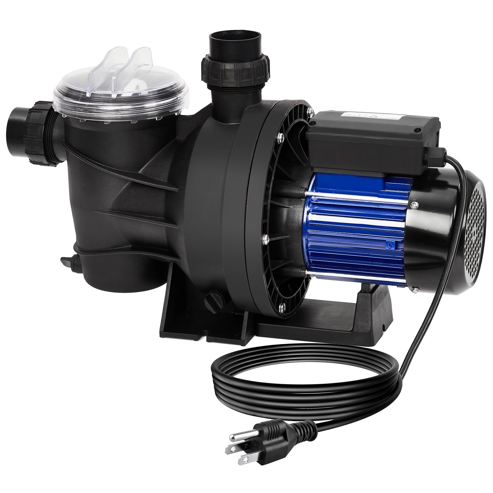 1.6HP Single Speed In-Ground & Above Ground Pool Pump - 1200W/115V, 6075GPH High Flow Swimming Pool Pump with Self-Priming & Filter Basket - Low Noise Design for Residential & Commercial Pools, Spas, Water Features