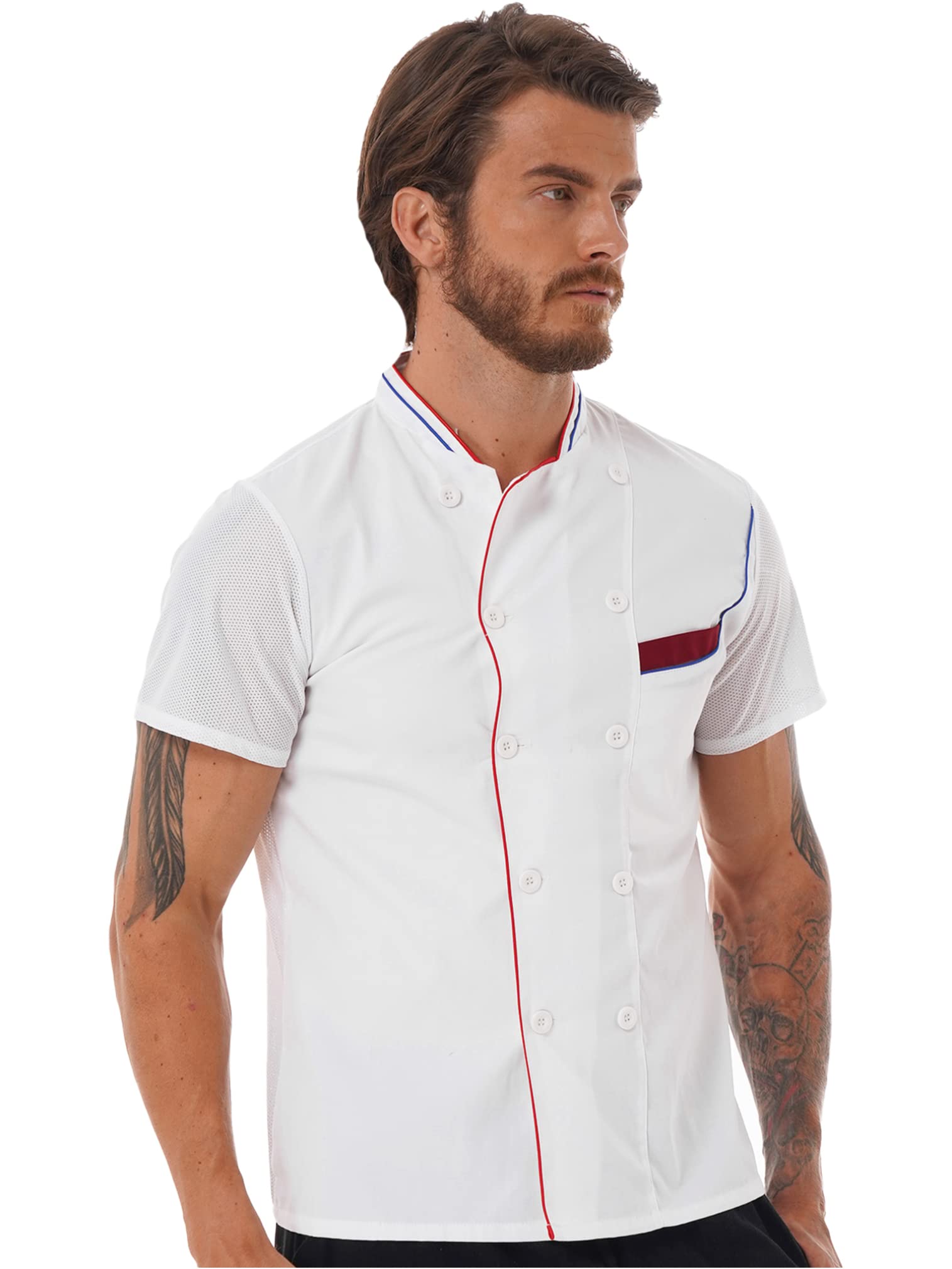 Easyforever Letter Embroidery Unisex Chef Jacket - Professional Kitchen Uniform for Men & Women - Restaurant Cook Coat with Breathable Fabric - Perfect for Chefs, Bakers & Culinary Students