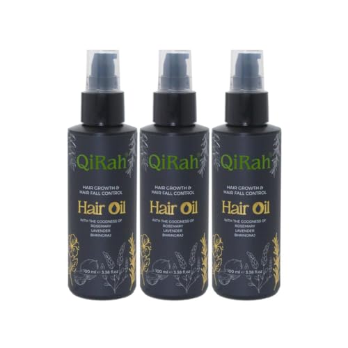Qirah Hair Oil for Growth & Shine - Natural Hair Treatment with Argan & Coconut Oil - Perfect for Dry, Damaged Hair & Scalp Care - Use Daily for Stronger, Healthier Hair at Home or Salon