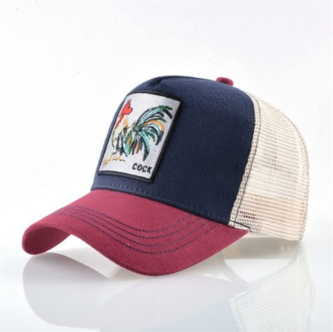 **Men's Mesh Summer Baseball Cap - Snapback Trucker Hat with Rooster Embroidery, Breathable Sun Visor for Outdoor Sports & Casual Wear**    *(Optimized for Google SEO, includes usage scenario: outdoor sports & casual wear)*