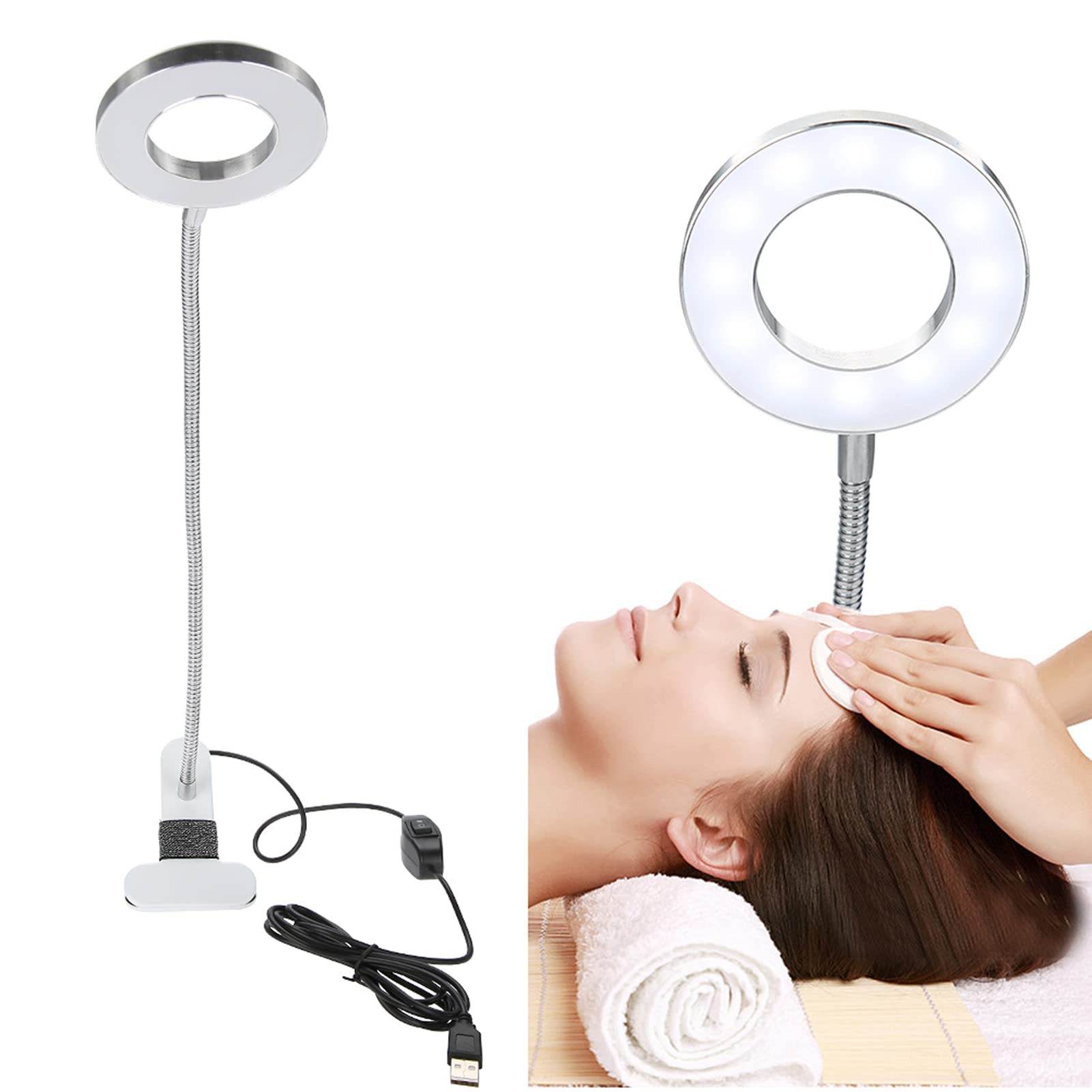 UBERSWEET® USB Clip Night Light - Adjustable Portable Desk Lamp for Tattoo Artists, Perfect for Eyebrow & Eyeliner Tattooing - Ideal for Home, Salon, and Travel Use