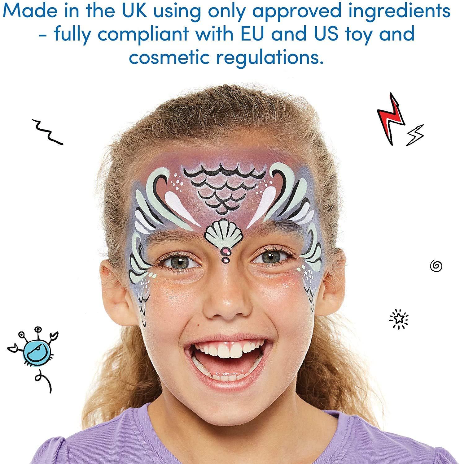 Snazaroo Professional Face Paint Brush - Medium Flat Brush for Kids & Adults - Perfect for Halloween, Cosplay & Face Painting Parties