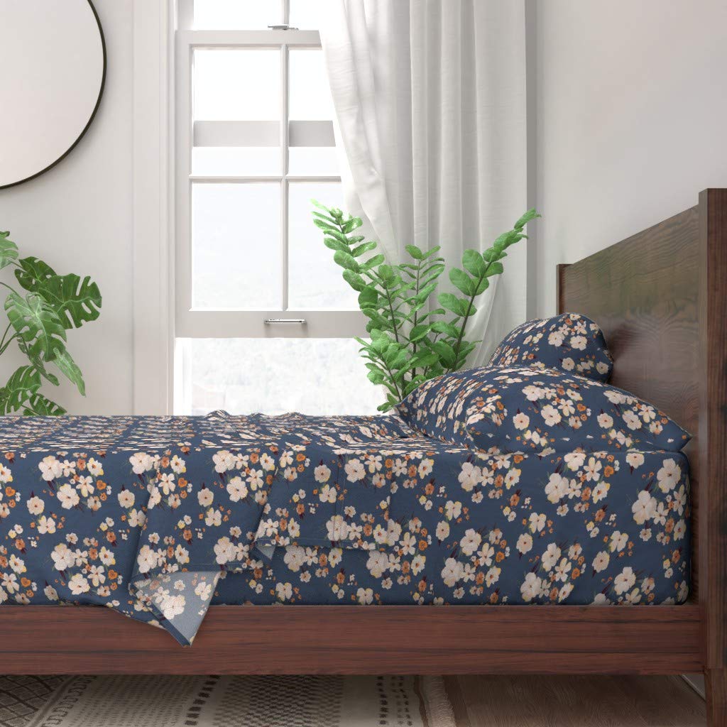 100% Cotton Twin Sheet Set 3pc - Floral Wildflowers Rustic Farmhouse Boho Print Bedding | Soft Pastel Western Style | Perfect for Guest Rooms, Vacation Homes & Boho Chic Bedrooms