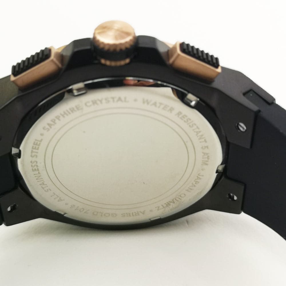 ARIES GOLD Analog Men's Watch with High-Tech Silicon Strap - Lightning Black (Model G 7016 BKRG) | Stylish & Durable for Casual, Business & Outdoor Activities