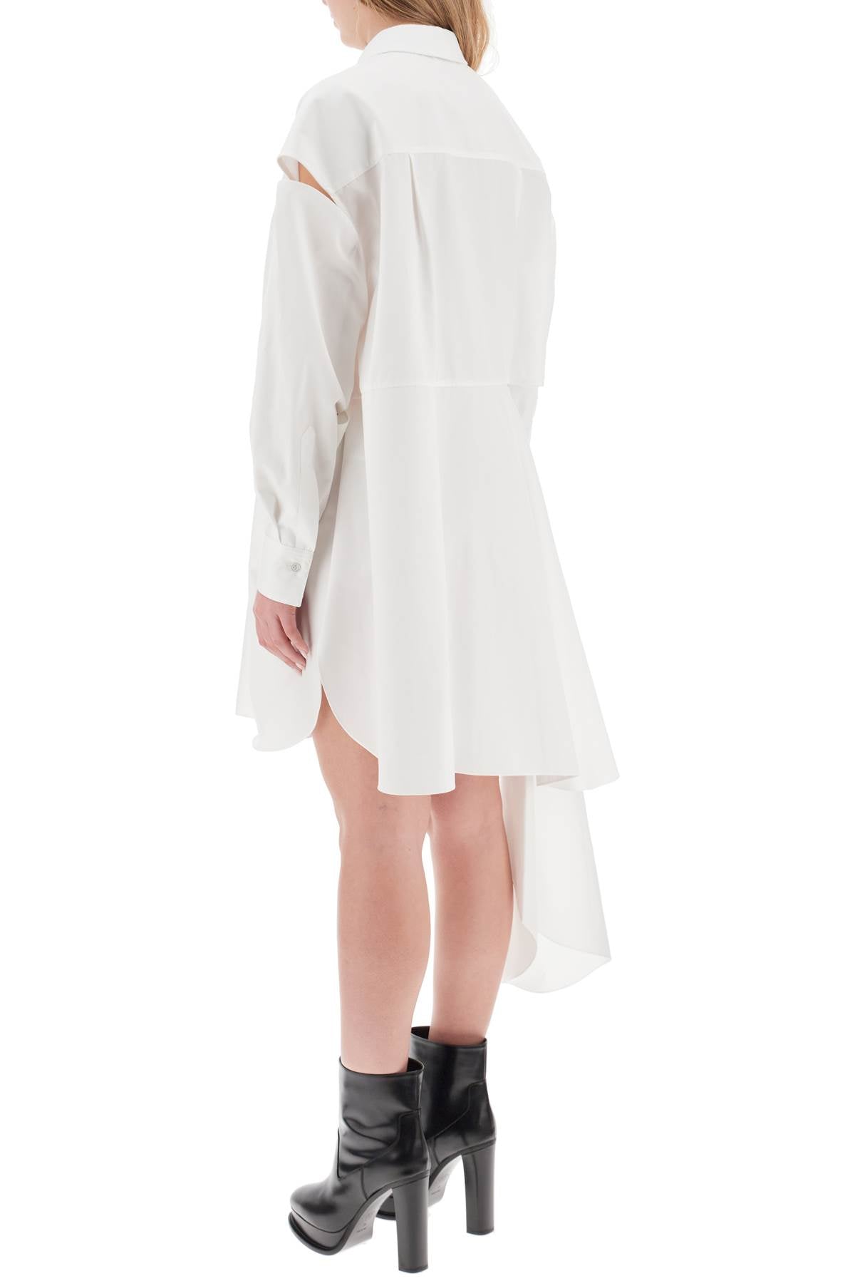 Alexander McQueen Cut-Out Detail Shirt Dress for Women | Elegant Black & White Office to Evening Wear | Perfect for Work, Date Night & Special Occasions
