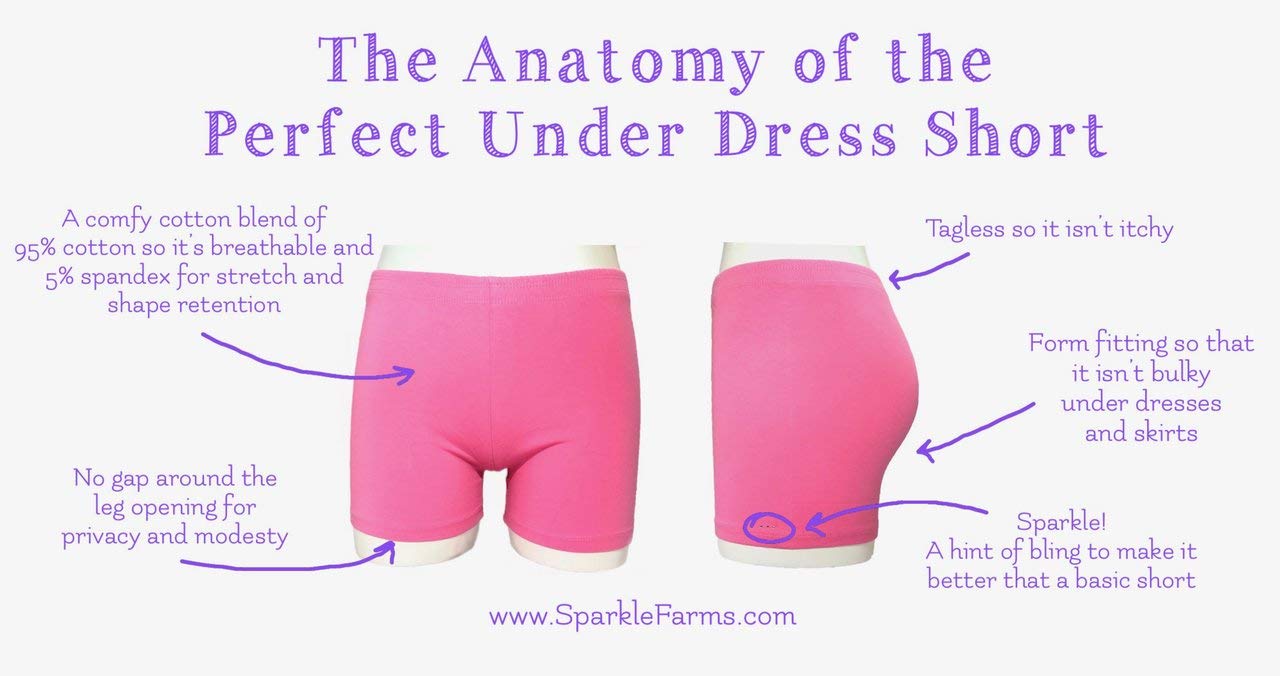 3 Pack Girls' Modesty Shorts for Under Dresses - Bike Riding, School Uniforms, Dance, Playground & Active Wear - Soft & Breathable Cotton Blend for All-Day Comfort