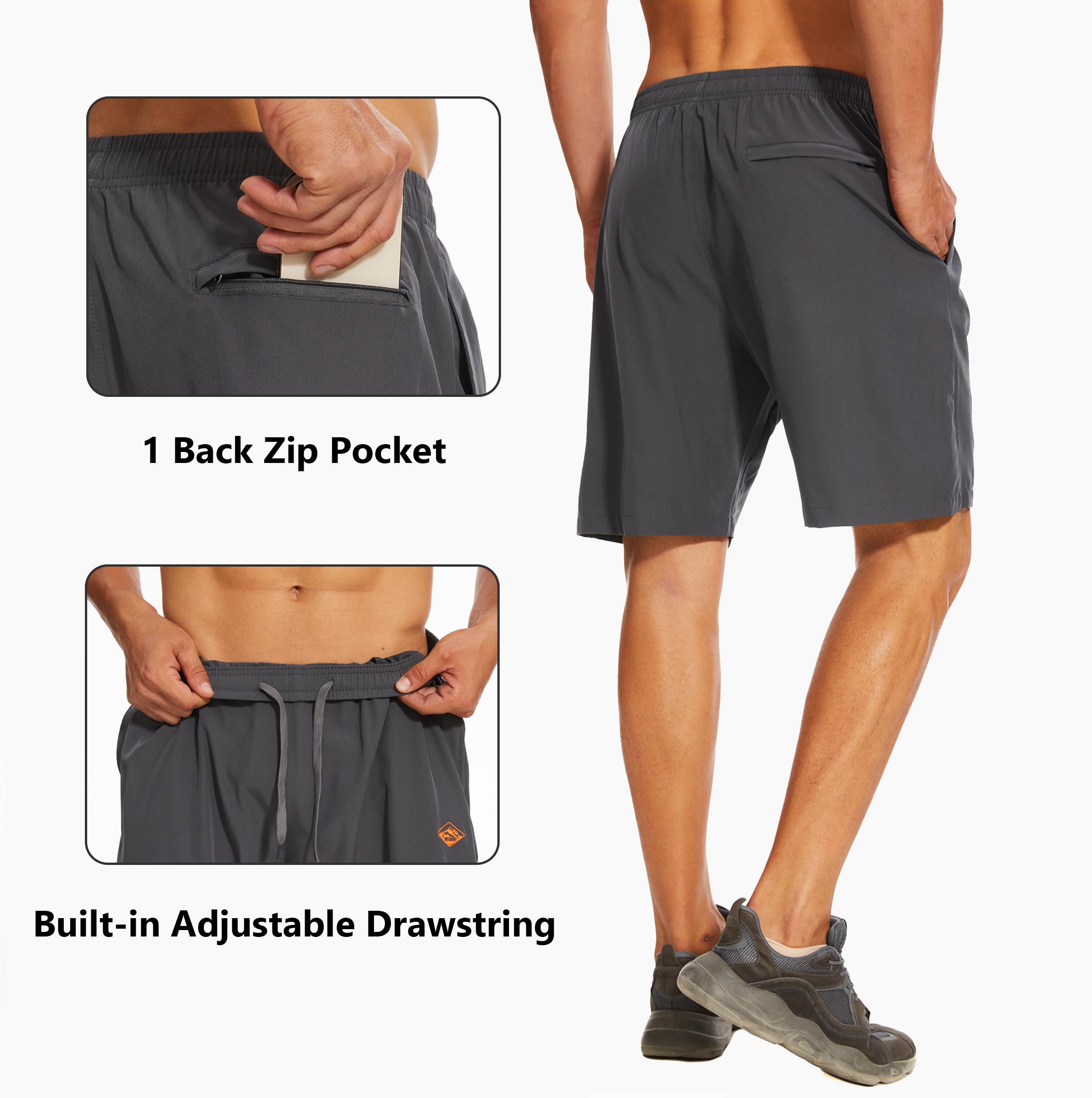 Vcansion Men's Quick Dry Hiking Shorts - Lightweight Outdoor Sports Shorts for Running, Swimming, Skateboarding & Casual Wear - Perfect for Summer Adventures, Beach Trips, and Gym Workouts