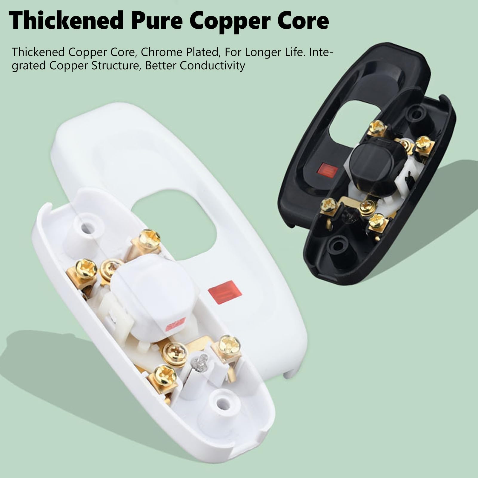 Inline Cord Switch On/Off Button - 250V 10A Rocker Switch with LED Indicator for Table Lamps, Desk Lights & Bedroom Appliances - Perfect for Home, Office & Dorm Room Lighting Control