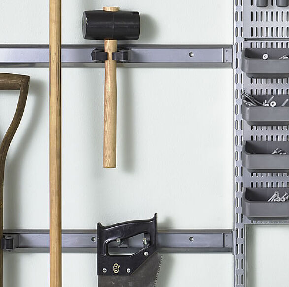 ELFA Tool Holder Set of 2 - Heavy Duty Wall Mount Organizer for Garage, Workshop & Home Storage - Perfect for Hammers, Wrenches & DIY Tools
