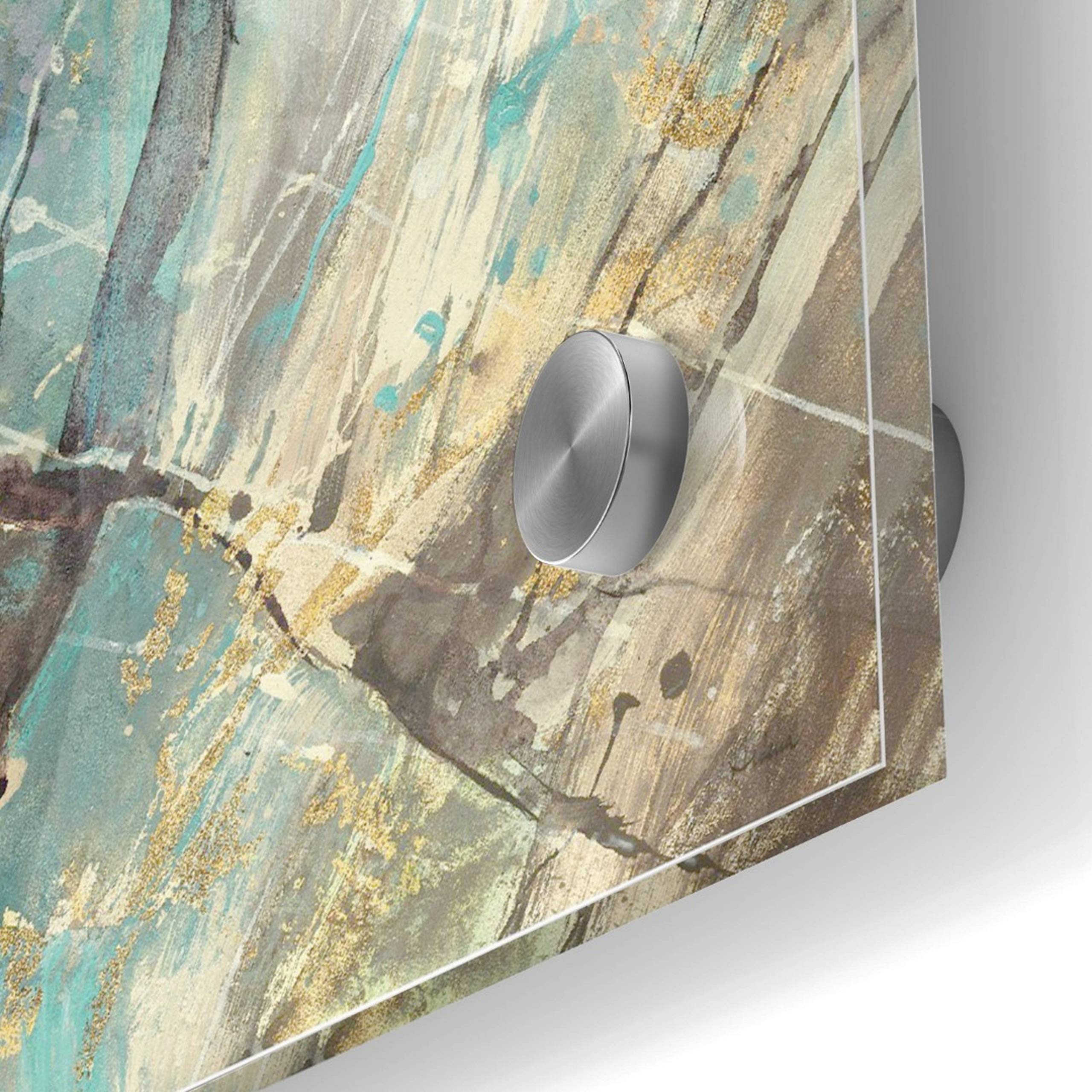 Blue Water II Abstract Acrylic Glass Wall Art by Albena Hristova - 24x24 Inch Modern Home Decor for Living Room, Bedroom & Office
