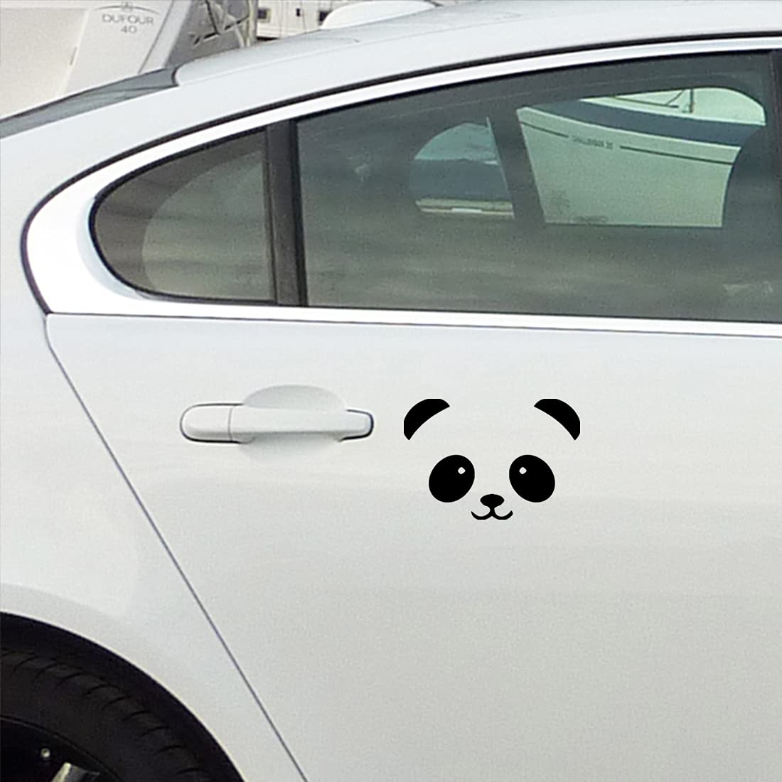 Premium Waterproof Vinyl Decal Stickers (Set of 2) - Cute Panda Face Design for Laptop, Phone, Helmet, Car Window, Mug & Wall Decor - Durable Adhesive for Indoor & Outdoor Use