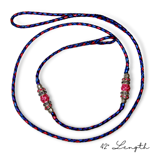Premium Kangaroo Leather Beaded Dog Show Lead - Durable Training Leash for Professional Handlers & Competition - Perfect for Dog Shows, Training Sessions & Outdoor Walks
