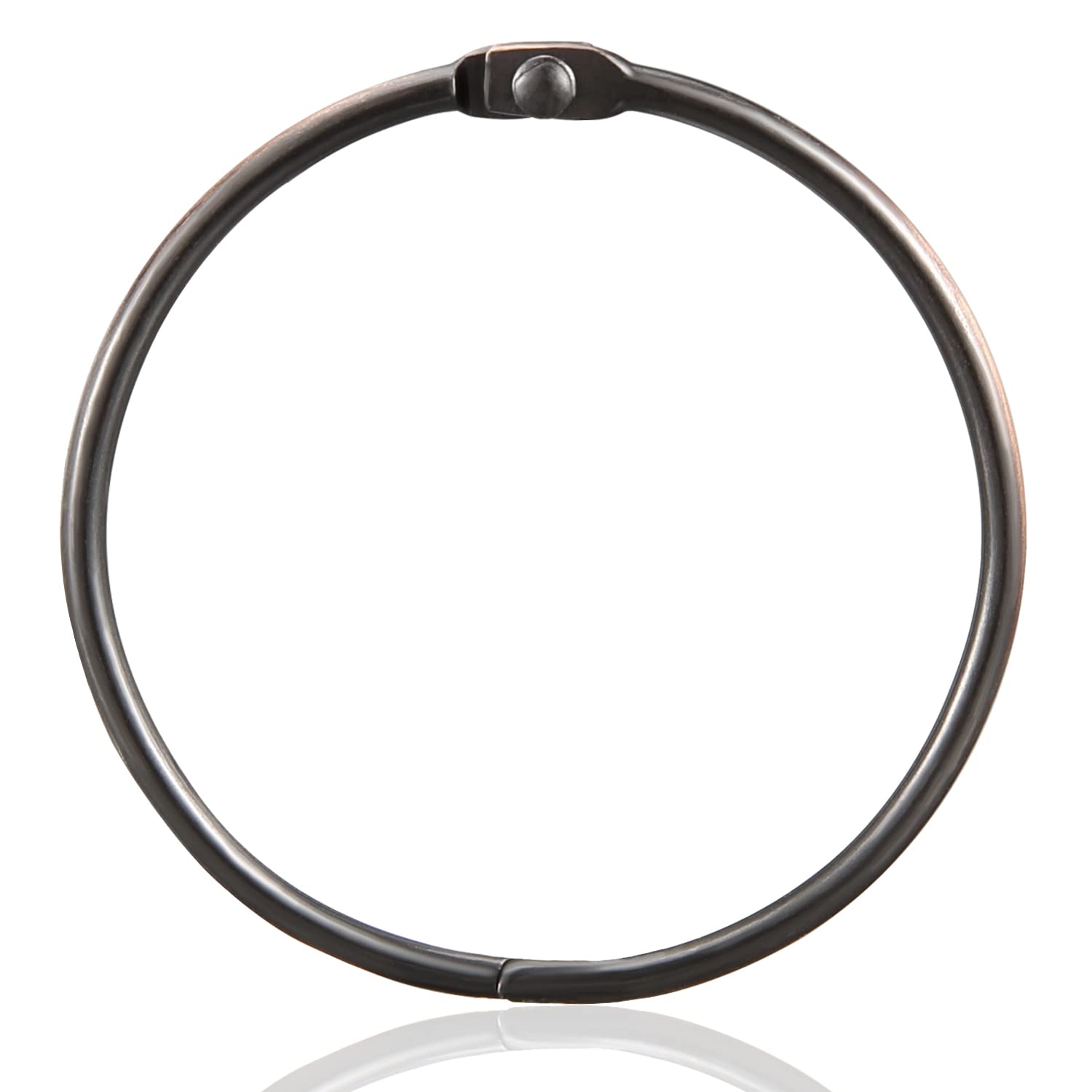 12 Pack Bronze Shower Curtain Rings - Rustproof Metal Hooks for Bathroom Decor, Oil Rubbed Finish, 2 Inch Loose Leaf Binder Rings - Perfect for Shower Rods, Bathroom Upgrades & Home Renovation Projects
