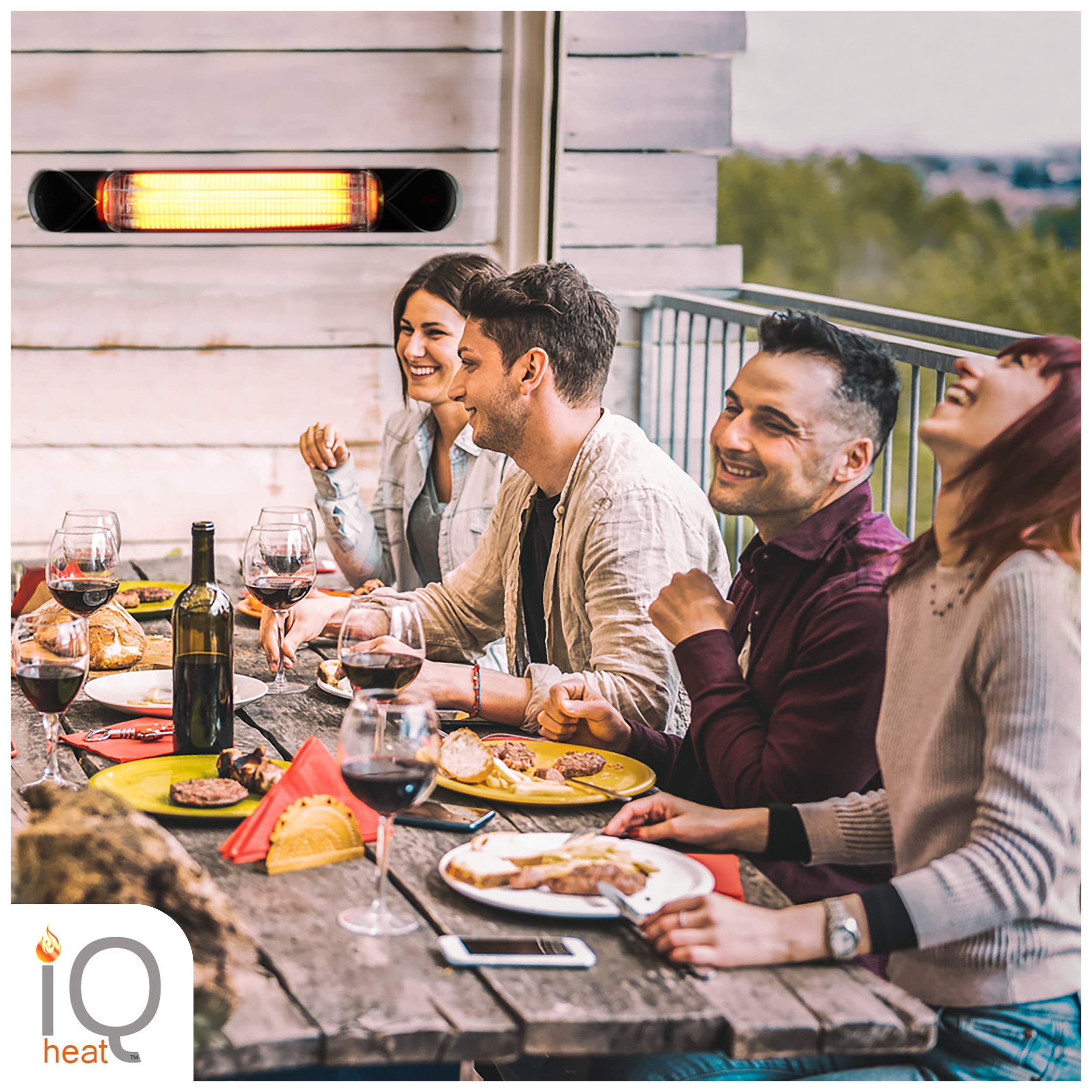 1500W Electric Outdoor Portable Heater with Stand - Weatherproof Infrared Heater for Indoor & Outdoor Use - Perfect for Patio, Garage, Camping, and Backyard Gatherings