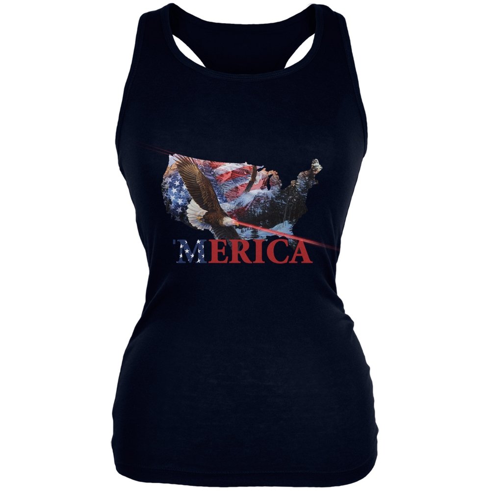 MERICA Laser Eagles Black Juniors Soft Tank Top - Comfortable & Stylish for Sports, Gym, and Casual Wear