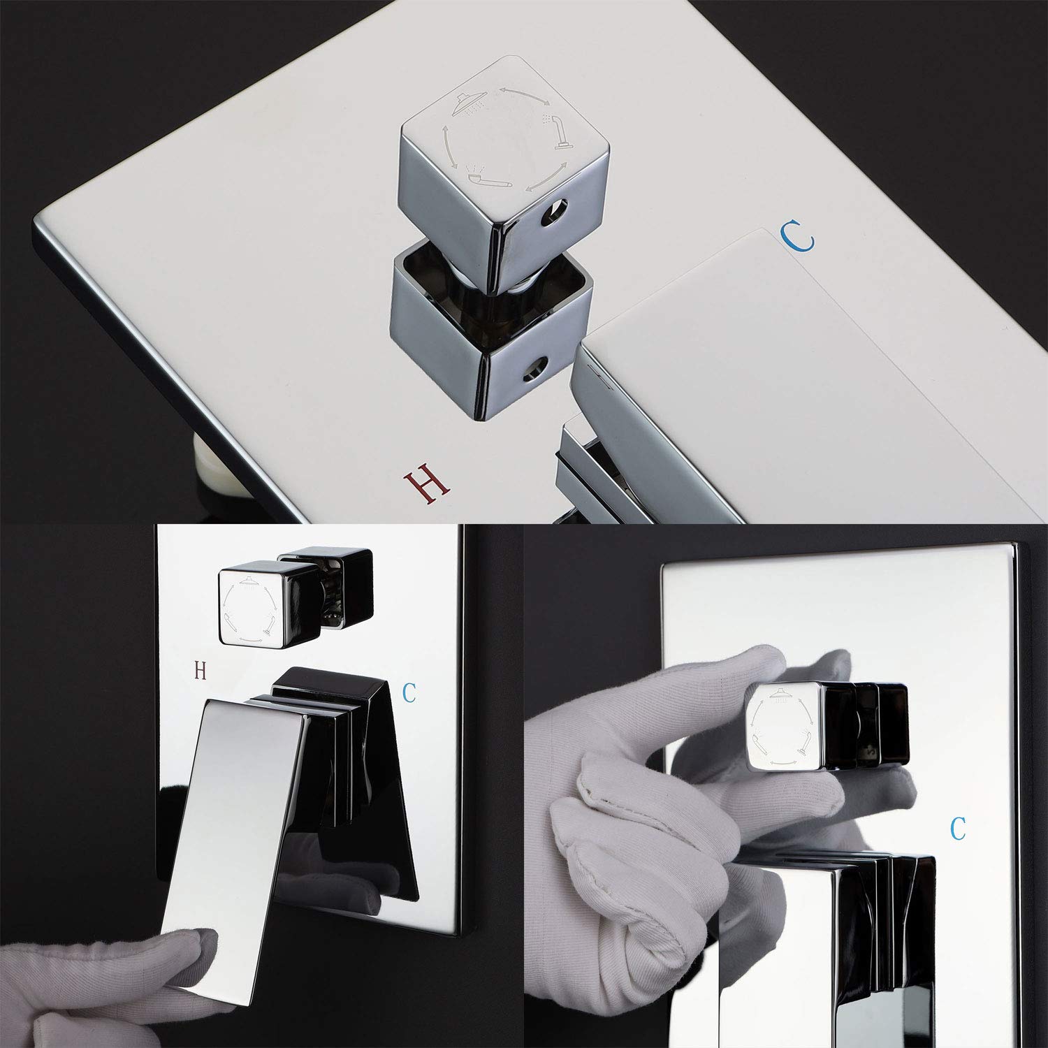 Premium Tub Shower Faucet Set with Anti-Scald Valve - 12