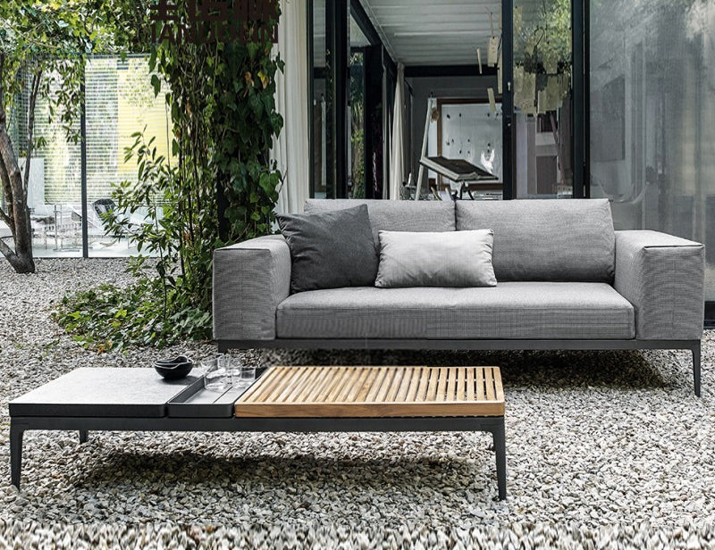 Premium Teak Wood Sofa and Coffee Table Set - 3-Piece Outdoor Patio Furniture for Garden, Poolside & Backyard Relaxation