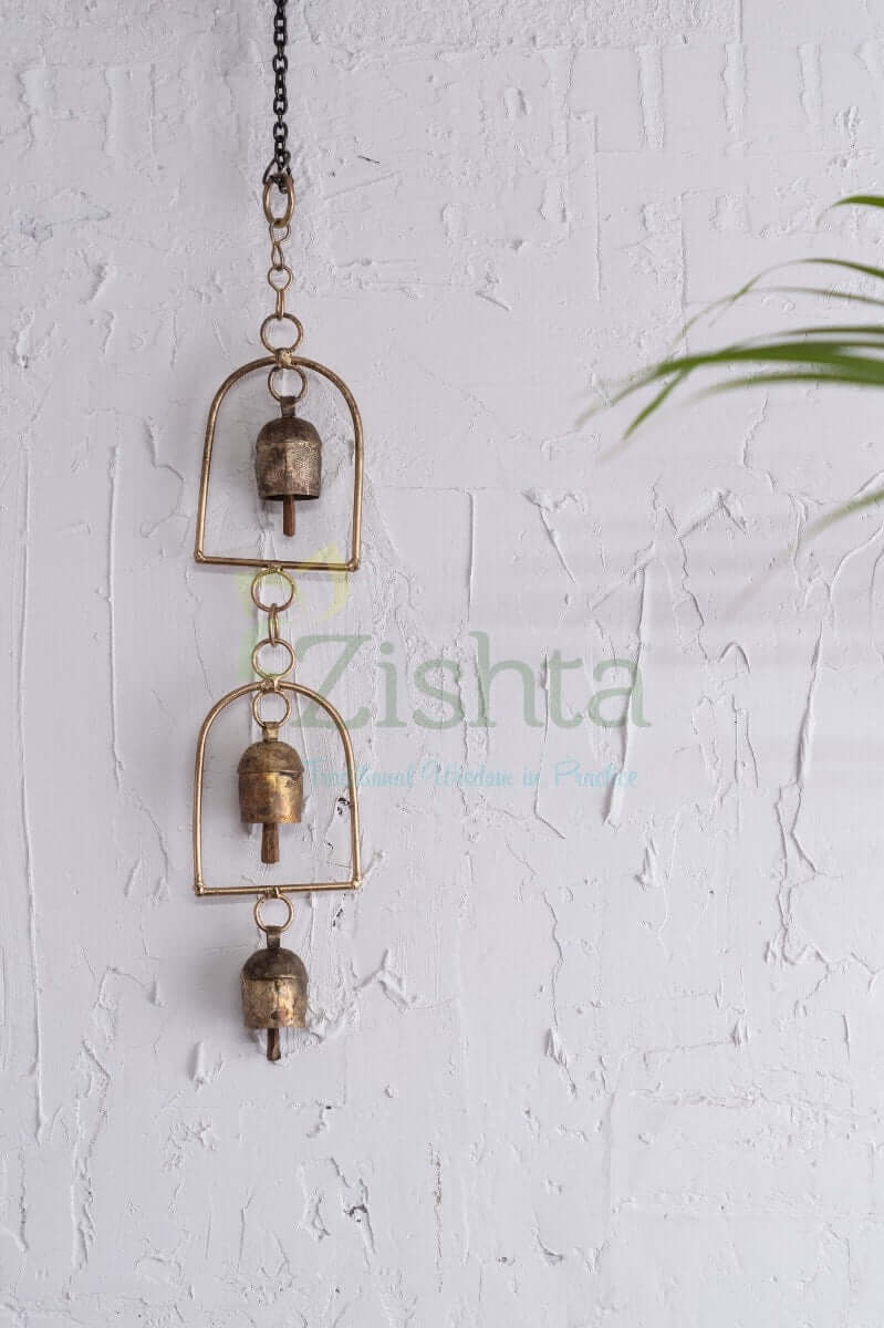Premium Copper Coated Iron Wind Chimes Doorbell - Elegant Outdoor & Indoor Decorative Bell for Home, Garden, Patio, and Porch