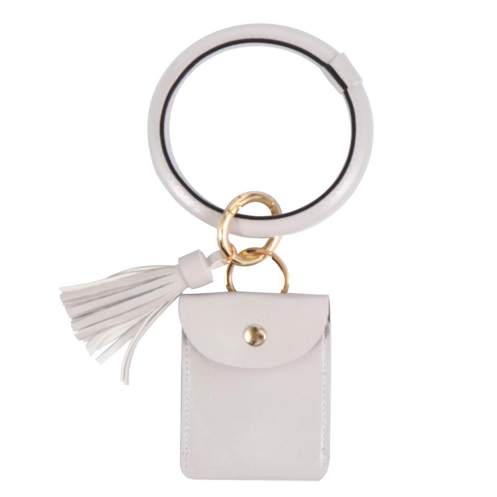 Amosfun PU Leather Wristband Keychain with Coin Purse - Stylish Bracelet Key Ring Wallet for Women & Men - Perfect for Parties, Travel, and Everyday Use