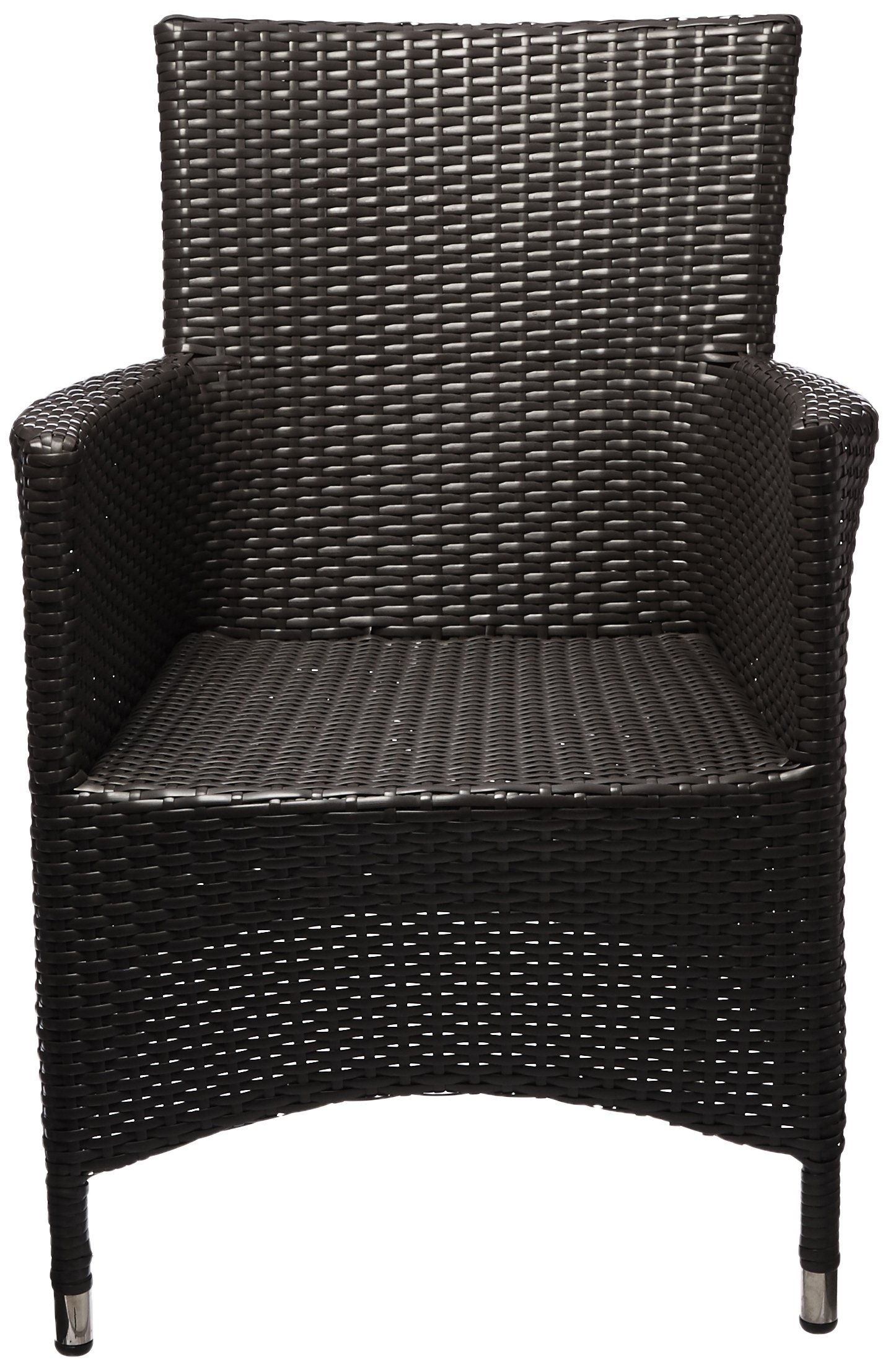 Modway Convene Wicker Rattan Outdoor Patio Dining Armchair with Cushion - Espresso Beige - Weather-Resistant Rattan Chair for Backyard, Garden, Poolside & Patio Relaxation