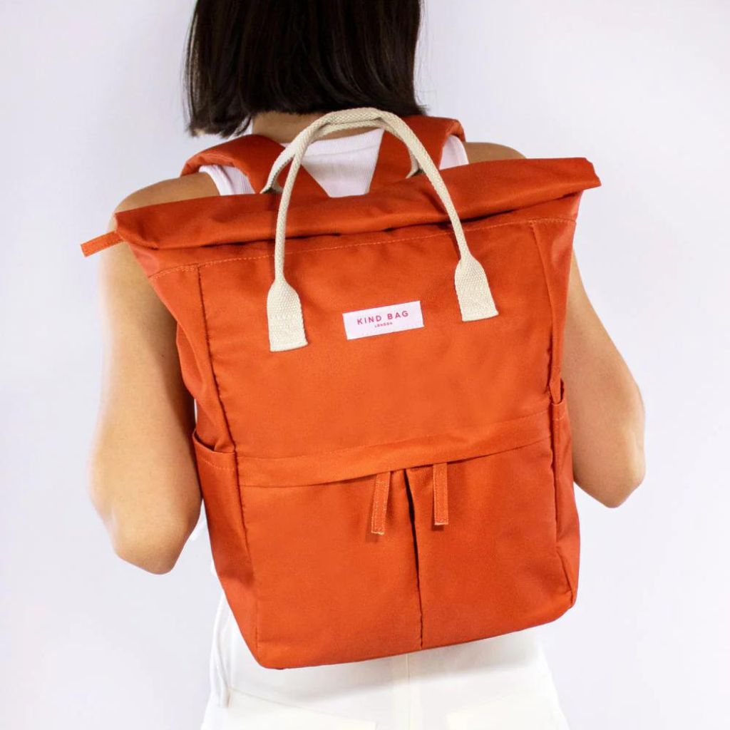 Kind Bags Hackney Medium Backpack - Waterproof Laptop Backpack for Men & Women, 15.6 Inch Laptop Compartment, Travel & Work Commuter Backpack in Stylish Burnt Orange