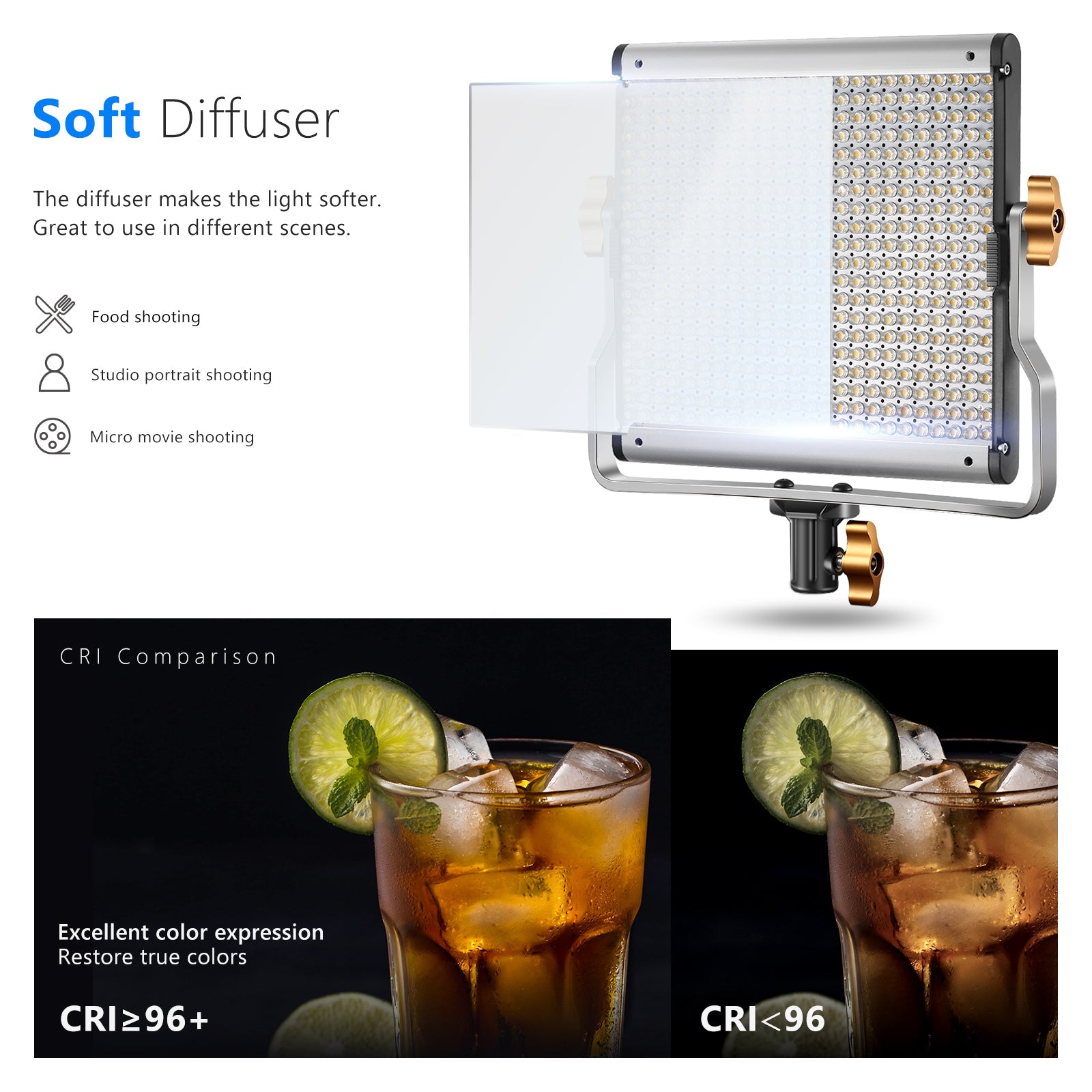 Neewer NL480 Bi-Color LED Panel Light - 480W Studio Lighting for Photography, Videography & YouTube Videos - Perfect for Portrait, Product Shoots & Live Streaming