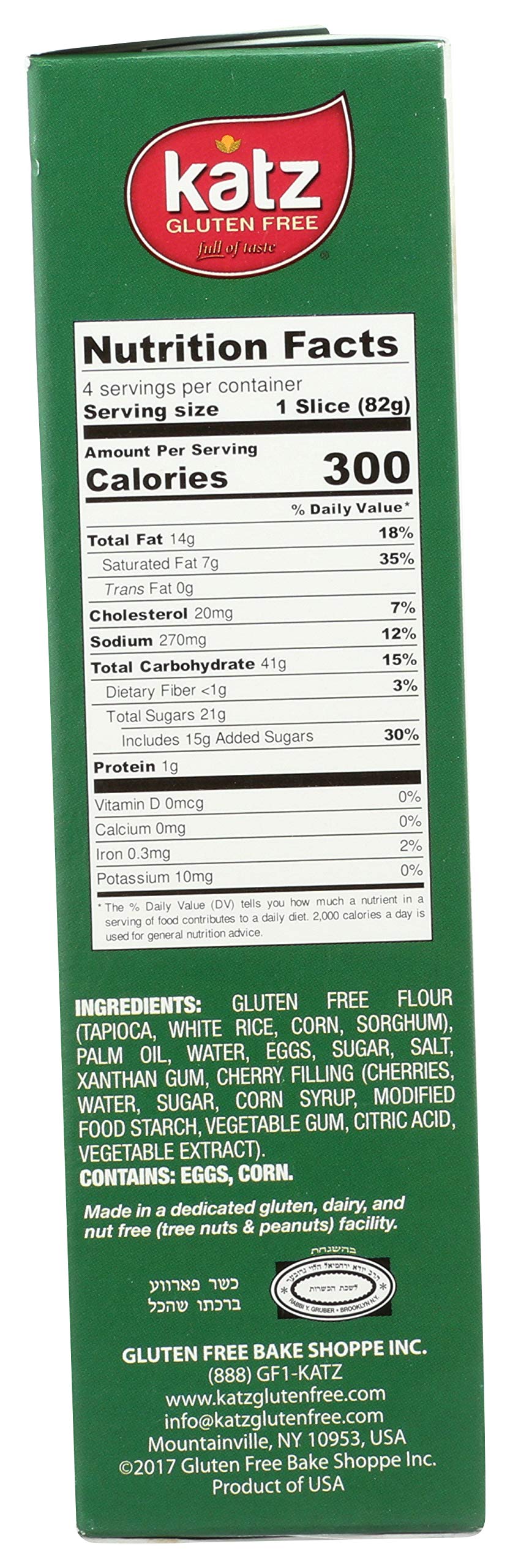Katz Gluten Free Personal Size Cherry Pie - Dairy Free, Nut Free, Soy Free, Kosher Certified (11.5 oz) | Perfect for Snacks, Lunchboxes & Gluten-Free Diets