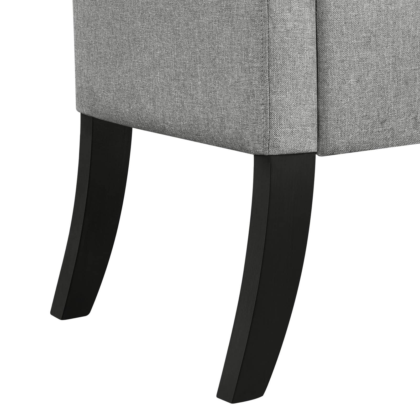 Topeakmart Modern Storage Bench with Rolled Arms - Entryway Ottoman Shoe Storage, Hallway Footrest Footstool with Lid - Light Gray Polyester Upholstered Seat for Living Room, Bedroom & Entryway Organization