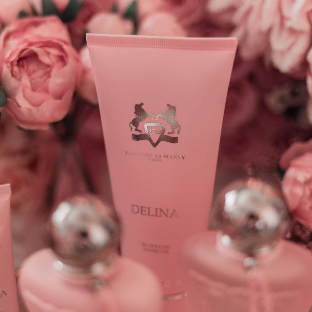 Delina Shower Gel for Women - 6.7 oz Moisturizing Body Wash with Floral Scent - Perfect for Daily Shower & Relaxing Bath Time