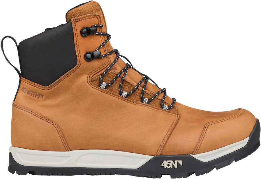 45NRTH Oland Cycling Boots for Men - Waterproof Winter Bike Shoes, Size 46 (US 12), Tan - Perfect for Cold Weather Commuting & Mountain Biking
