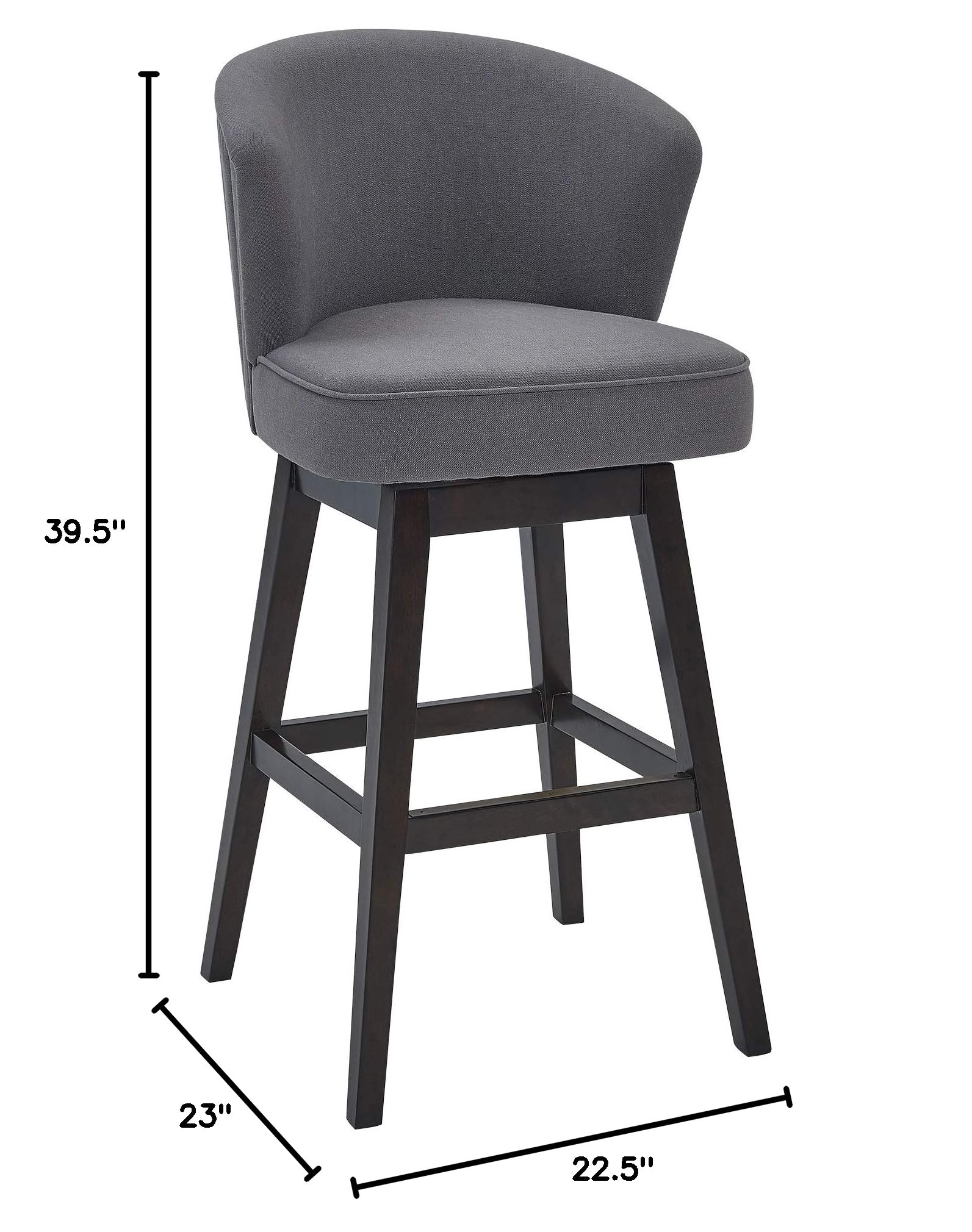 Armen Living Genesee Swivel Kitchen Bar Stool - 26