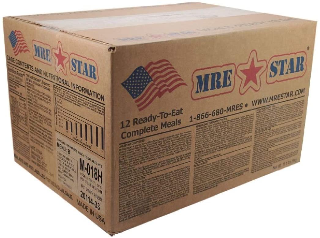 12-Pack MRE Meals Ready-to-Eat | Emergency Food Supply for Military, Camping & Survival | 2021 Manufactured Prepper Supplies | Perfect for Outdoor Adventures & Disaster Preparedness