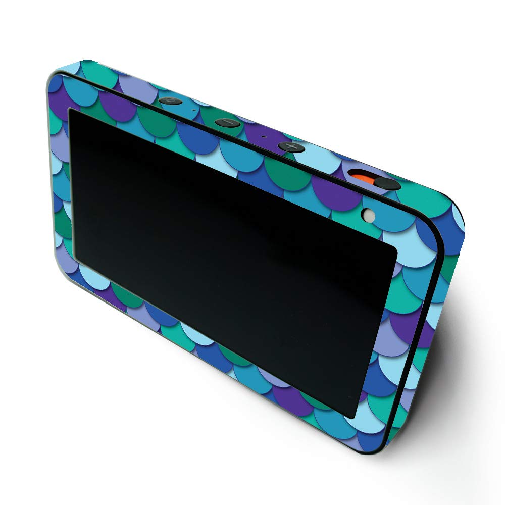 MightySkins Protective Vinyl Wrap for Amazon Echo Show 5 (1st & 2nd Gen) - Blue Scales Design | Easy to Apply & Remove | Made in USA | Perfect for Home, Office & Gaming Setup Protection