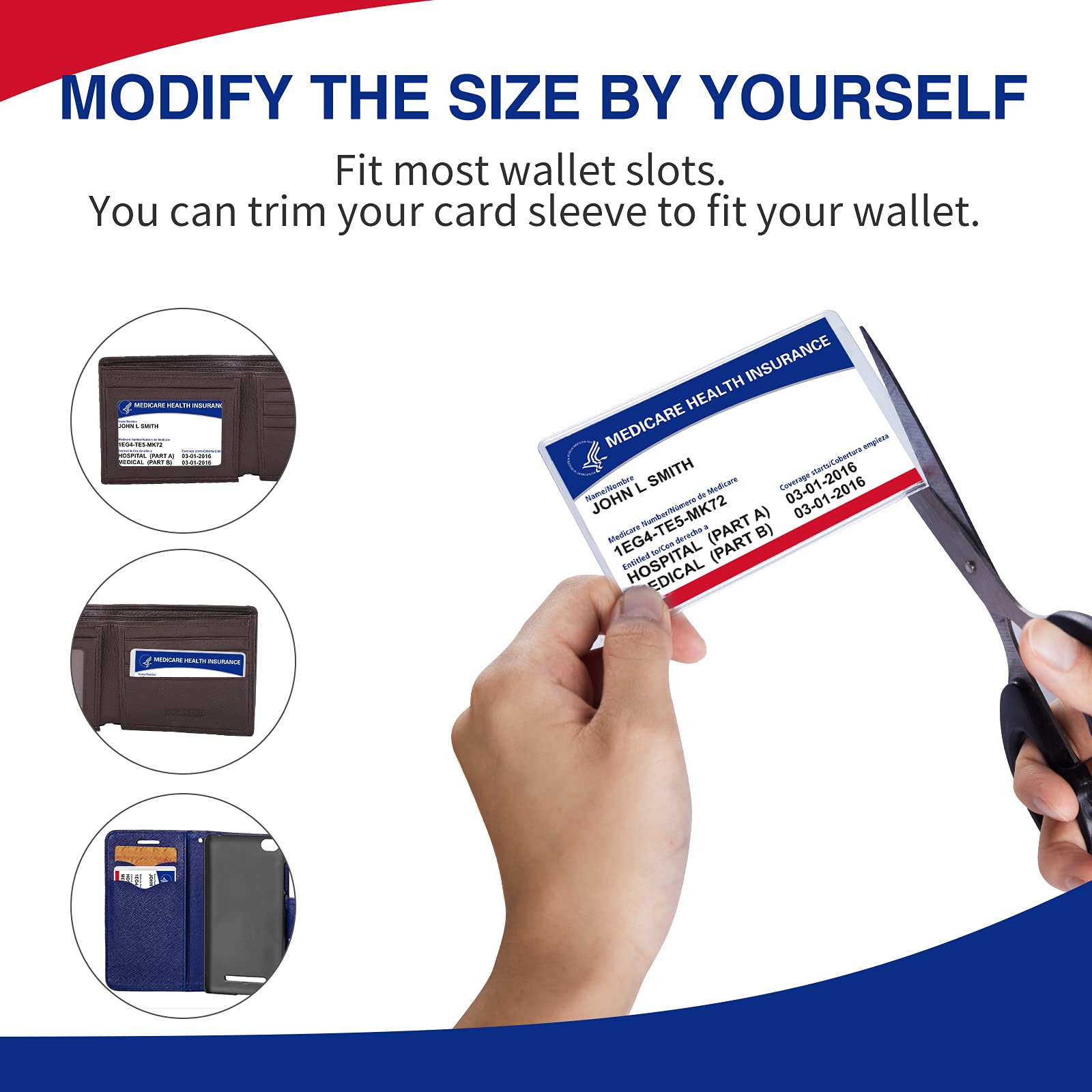 6 Pack Waterproof Plastic Card Protectors - 12 Mil Business Card Sleeves for Medicare, Credit, Social Security & ID Cards | Durable Wallet Organizer for Everyday Use & Travel Essentials