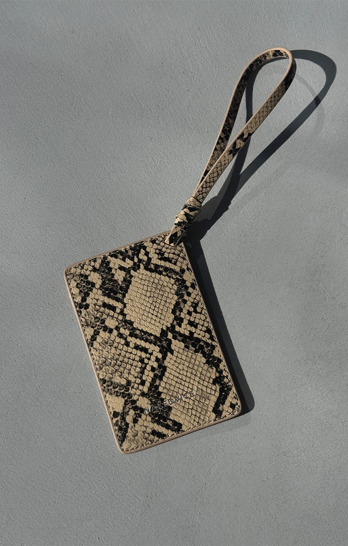 Venice Snake Leather Luggage Tag - Stylish & Durable Travel Accessory for Suitcases, Bags & Backpacks - Perfect for Airports, Hotels & Vacation Trips