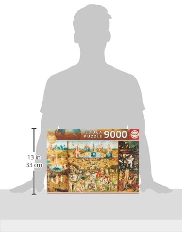 Educa 9000 Piece Jigsaw Puzzle - The Garden of Earthly Delights by Bosch | Large Adult Puzzle for Home Decor & Family Game Night