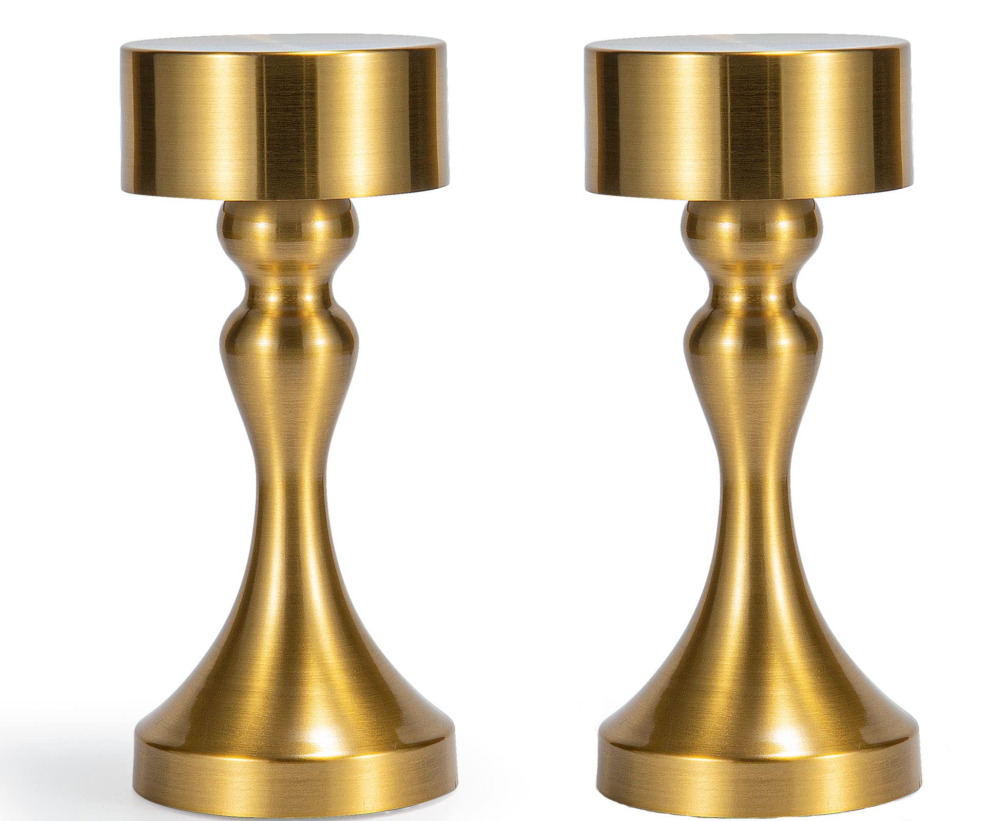 USB Rechargeable Cordless Touch Sensor Table Lamp - Waterproof Gold Metal Night Light with Eye Protection for Bedroom, Restaurant, Bar, Terrace - Perfect for Indoor & Outdoor Use, Reading, Relaxing and Creating Ambiance