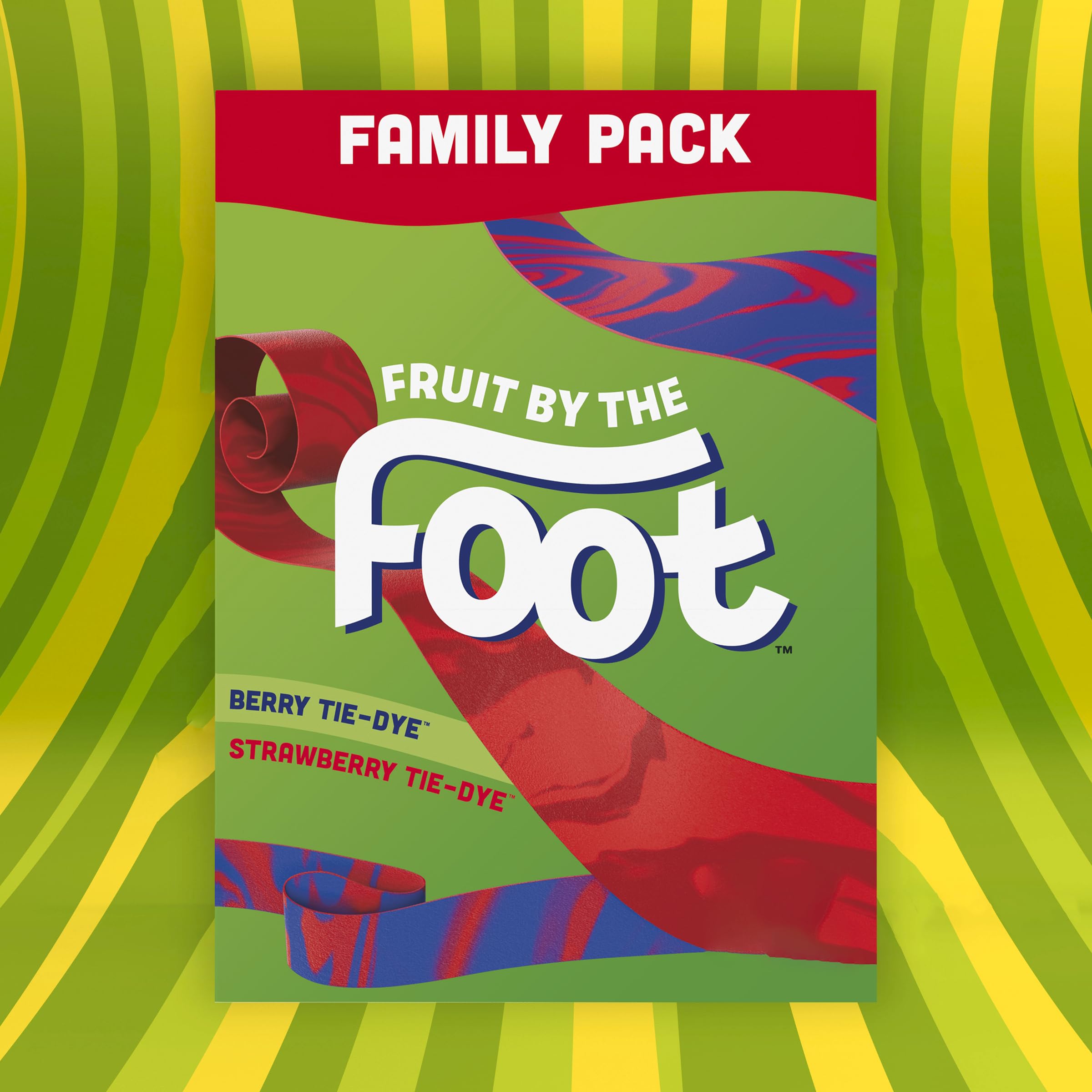 Fruit By The Foot Berry Tie-Dye & Strawberry Tie-Dye Fruit Flavored Snacks - Family Pack (18 Rolls, 13.5 oz) | Kids Lunch Box Treats, Birthday Party Favors & After School Snacks