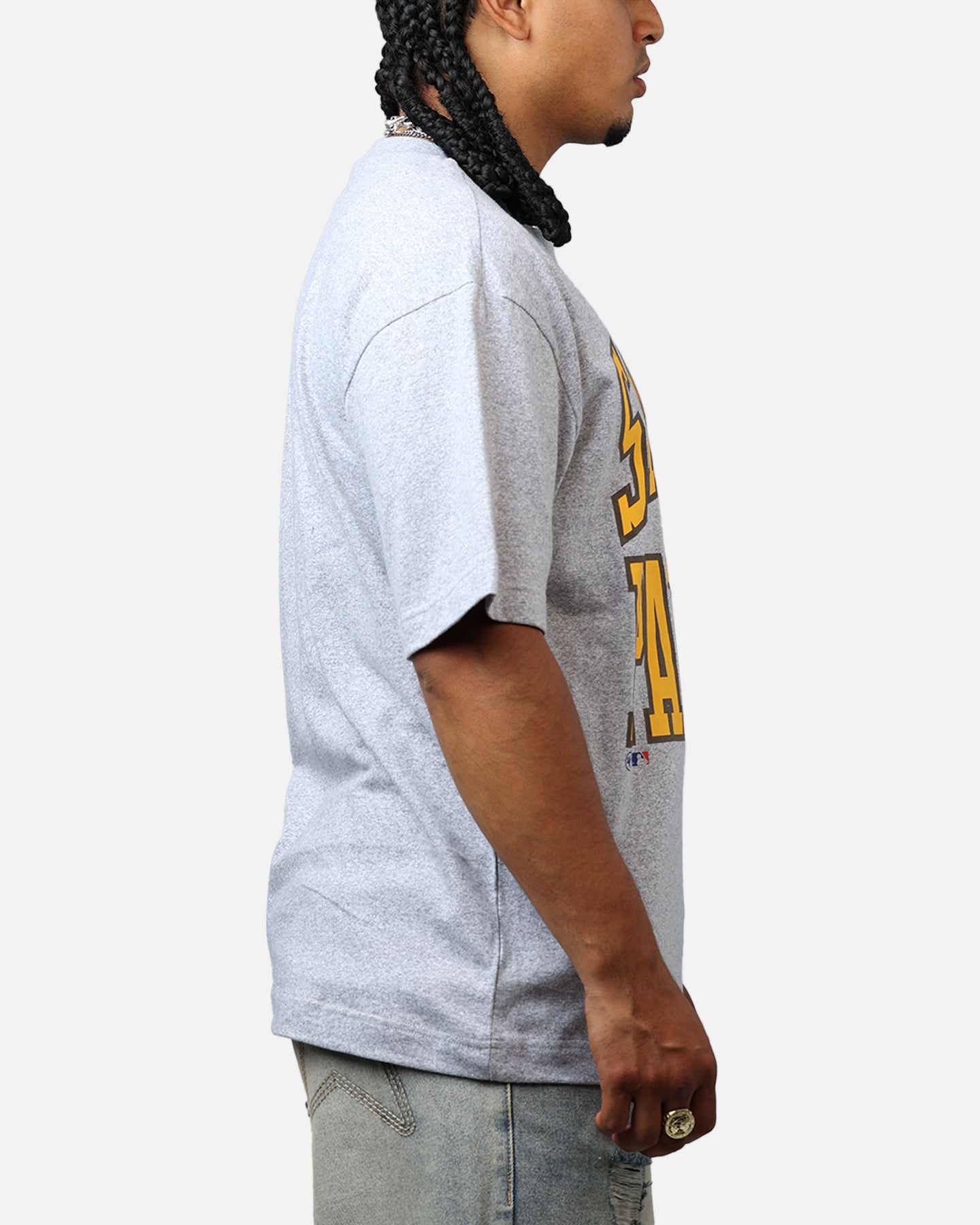 47 Brand San Diego Padres Stack T-Shirt - Grey | Men's Baseball Fan Apparel | Perfect for Game Day & Casual Wear