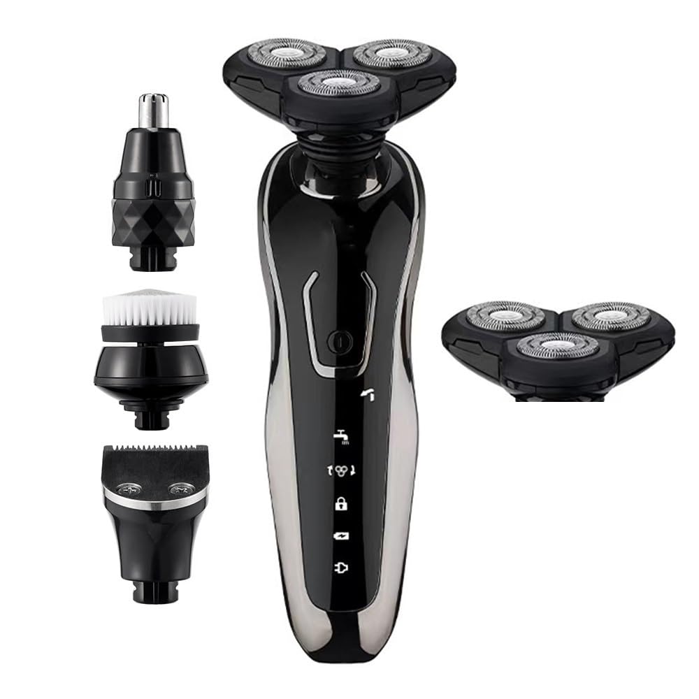 Professional Electric Head Shaver for Bald Men - 4-in-1 Hair Clipper & Beard Trimmer Kit | Waterproof Cordless Men's Grooming Set for Smooth Shaving & Hair Cutting | Perfect for Home, Travel & Daily Grooming Routine